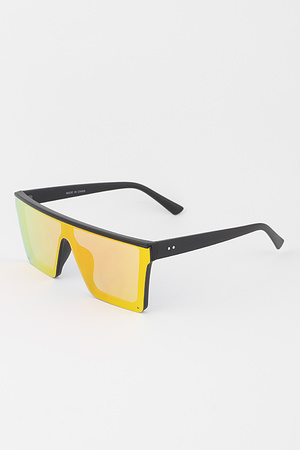 Straight Browline Polycarbonate Sunglasses
