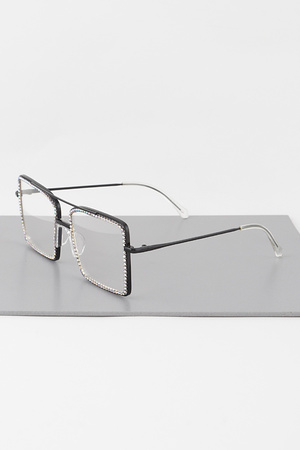 Bejeweled Box Aviator Sunglasses