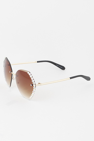Side Jeweled Gradient Butterfly Sunglasses