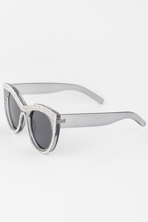 Jeweled Round Cateye Sunglasses