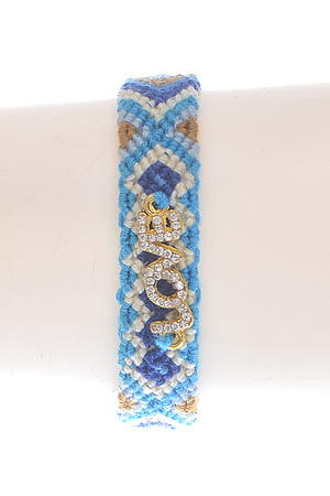 love rhinestone charm bracelet