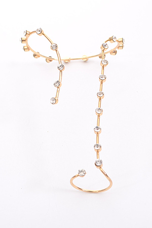 Rhinestone Connected Cutout Fashion Bracelet