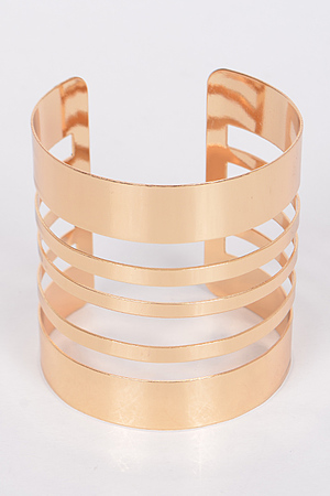 Multi Bar Line Fashionable Open Cuff Bracelet