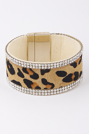 Leopard Print Bracelet With Rhinestones 8KCA7