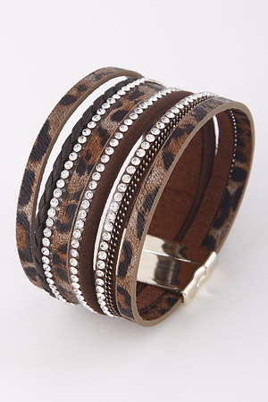 Layered Bracelet With Rhinestones.