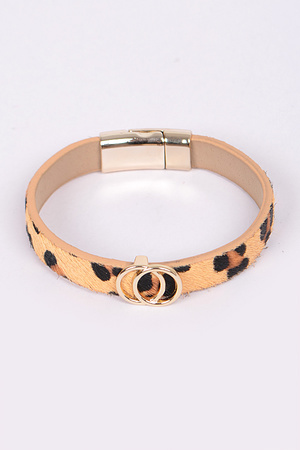 Leopard Print Fuzzy Bracelet