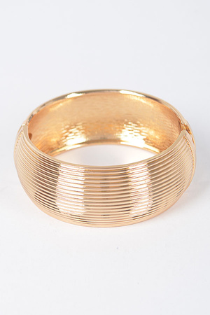 Textured Metal Bangle Bracelet