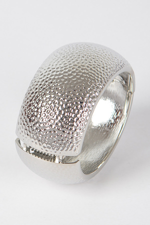 Textured Metal Bangle Bracelet