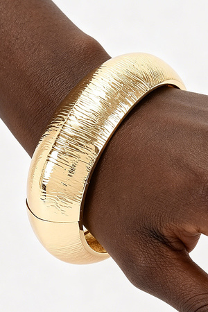 Textured Metal Bangle Bracelet