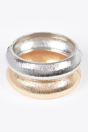 Two Pieces Set Wide Metal Bangle