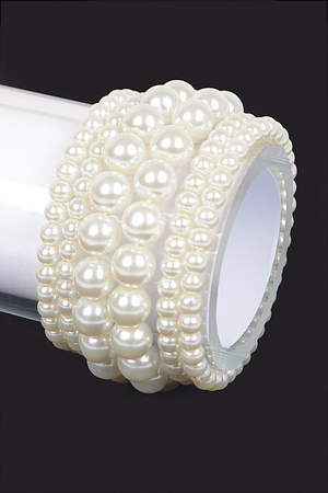 Multi Faux Pearl Stretch Bracelet