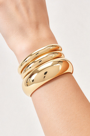 High-Shine Stacked Statement Bangle