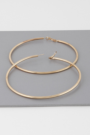 Wide Shiny Hoop Earrings