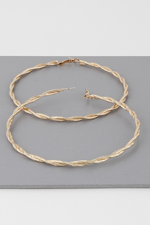 Wide Rope Twisted Hoop Earrings