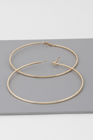 Wide Indented Concrete Hoop Earrings