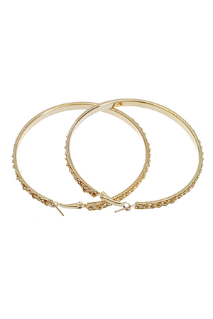 Chain Rim Detailed Hoop Earring