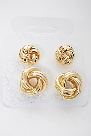 Simple Formal Shiny Twisted Earrings Set