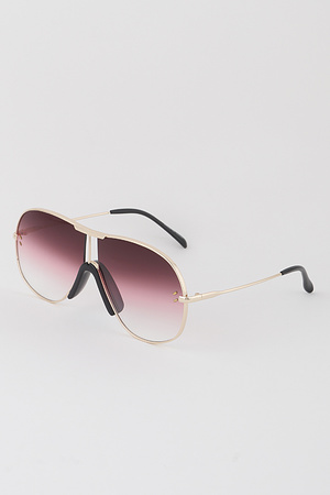 Round Gradient Shield Sunglasses