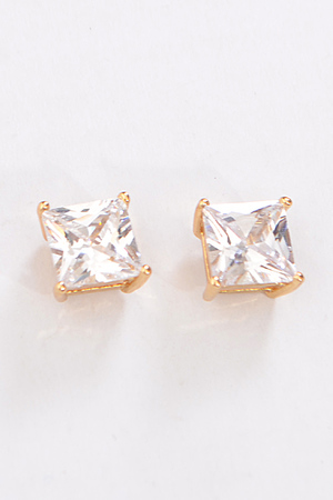 Diamond Shape Rhinestone Earrings