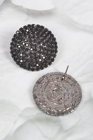 Circle Shape Formal Rhinestone Earrings.
