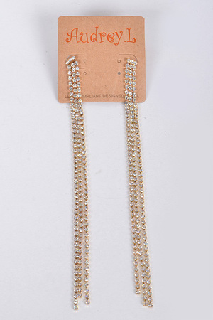 Long Rhinestone Formal Earrings