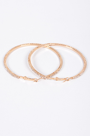 Rhinestone Round Earrings