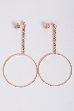 Circle & Rhinestone Lovely Earrings