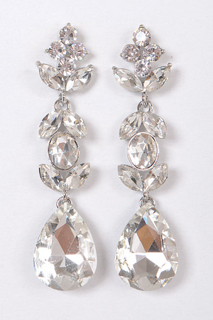 Faux Diamond & Rhinestone Formal Earrings