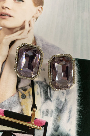 Rectangular Crystal & Rhinestone Earrings