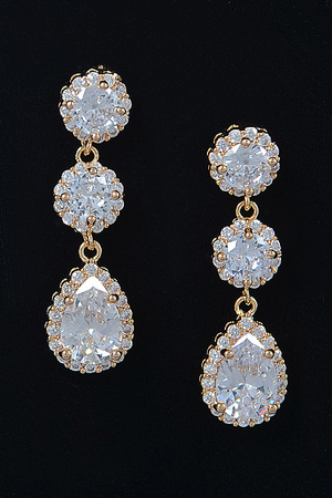 Three Rhinestone Shiny Earrings.