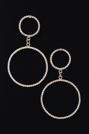 Two Circle Rhinestone Earrings.