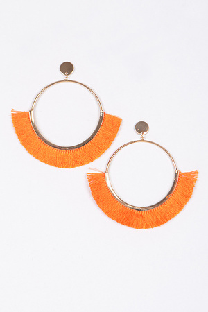 Hoop Earrings with Tassel Detail.