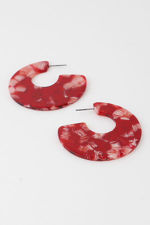 Wide Marble Hoop Earrings