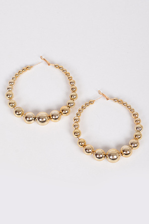 Luxury Bead of Various Size Hoop Earrings