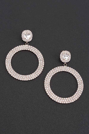 Luxury Rhinestone Circular Earrings.