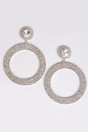 Luxury Rhinestone Circular Earrings.