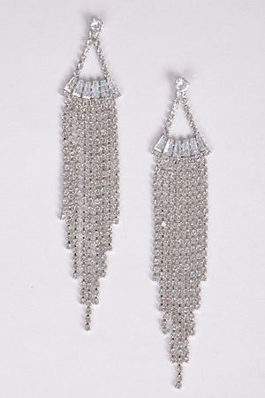 Curtain Rhinestone Drop Earrings