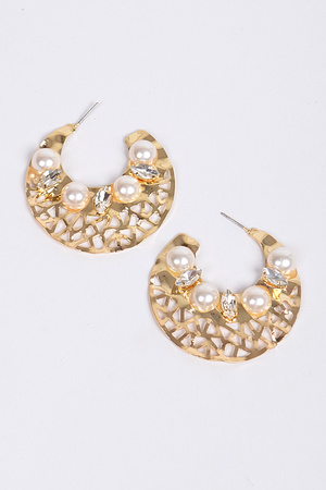 Hammered Pearls Earrings