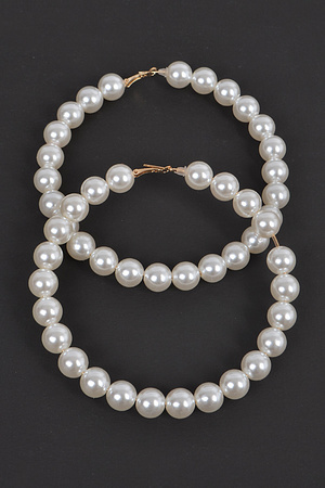 Upside Pearl Hoop Earring.