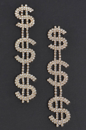 Dollar Sign Drop Earrings.