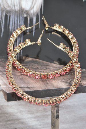 Bulk Rhinestone Hoop Earrings.