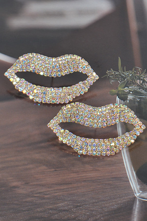 Rhinestone Rib Stud Earring.