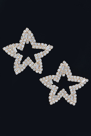 Rhinestone Star Stud Earrings