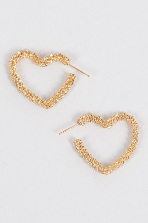 Glitter Heart Hoop Earrings