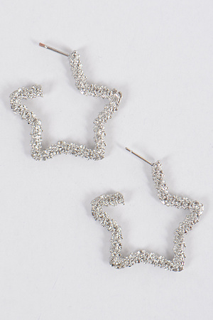 Glitter Star Hoop Earrings