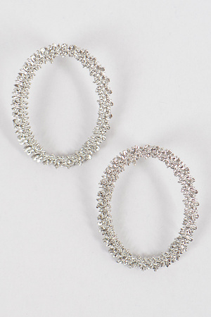 Glitter Oval Shape Earrings