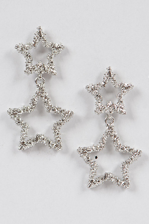 Glitter Star Dangling Earrings