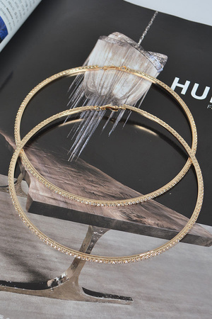 12CM Double Rhinestone Hoop Earring.