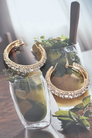 Multi Rhinestone 40mm Hoop Earring