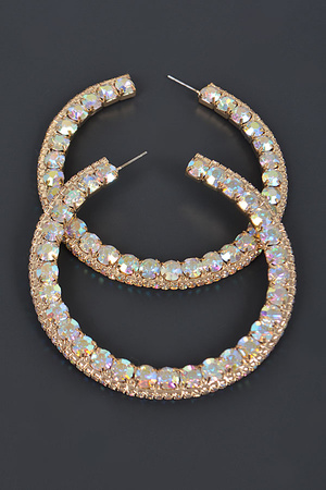 60mm Rhinestone Hoop Earring